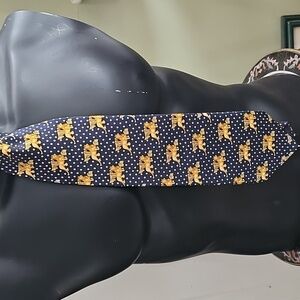 Venezia Navy and Gold Elephant Pattern Tie